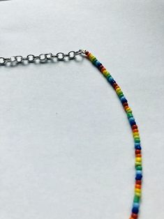 Rainbow beaded choker seed bead rainbow choker boho small | Etsy Adjustable Rainbow Beaded Necklace With Beaded Chain, Rainbow Tiny Beads Necklace For Festivals, Rainbow Round Beaded Necklaces With Tiny Beads, Rainbow Necklaces With Tiny Beads For Festivals, Adjustable Rainbow Beaded Choker Necklaces, Handmade Rainbow Beaded Choker Necklaces, Handmade Rainbow Choker Beaded Necklaces, Rainbow Round Beads Adjustable Choker, Rainbow Beaded Choker With Round Beads