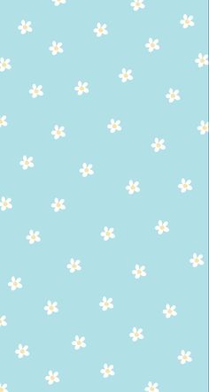 a blue background with white flowers on it