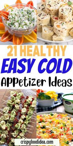 collage of healthy easy cold appetizer ideas