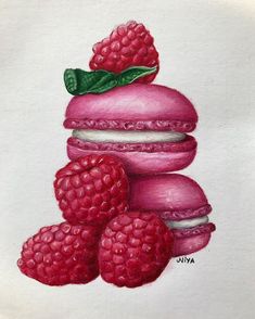 a drawing of raspberry macaroni and cheeseburger