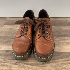 Doc Marten Brown Platform Tie Loafers! Inside And Toe Show Slight Wear But The Bottom Sole Looks Barely Worn!! Tongue Says Size 9/41- Fits Like A Women’s 9. Casual Oxfords With Brogue Detailing And Round Toe, Casual Leather Shoes With Brogue Detailing And Round Toe, Casual Leather Brogue Shoes With Round Toe, Casual Leather Shoes With Brogue Detailing, Oxfords With Perforated Toe Box And Round Toe, Casual Oxfords With Perforated Toe Box, Brown Loafers With Perforated Toe Box, Brown Loafers With Perforated Round Toe, Casual Brogue Boots With Closed Toe