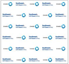 the logos for southwest, luv classic and chase pyr are shown in blue