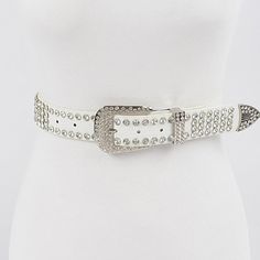 Studded Poly Belt Belt Brown, Studded Belt, White Belt, White Rhinestone, Rhinestone Studs, Accessories Rings, Accessories Necklace, Fashion Statement, Jewelry Sales