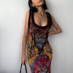 F00203458-103 Fitted Sleeveless Tie Dye Mini Dress, Dresses Aesthetic, Printed Long Dresses, Backless Maxi Dresses, Vintage Oil Painting, Sleeveless Maxi Dress, Glamorous Evening Gowns, Maxi Dresses, Women's Fashion Dresses