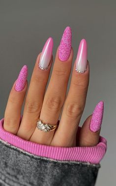 Discover 25+ cute pink nail ideas for a stylish manicure. From simple and natural tones to stunning glittery designs and French tips, explore various shapes like short, almond, oval, and square. Whether it's spring, fall, summer, or winter, find inspiration for your acrylic or gel nails with this collection of pink nail designs. Plus: pink nails, pink nails aesthetic. (📷 pegi_nails IG) Barbie Pink Nails, Cute Pink Nails, Pink Glitter Nails, Pink Gel Nails, Hot Pink Nails, Long Nail Designs, Nail Designs Valentines, Pink Nail Designs, Chic Nails