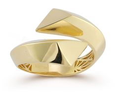 Embrace modern elegance with this geometric bypass ring, featuring a unique design that combines contemporary style with the timeless beauty of 14K yellow gold. Its carved-out interior adds an intriguing twist, making it a standout piece for any occasion. From Luminosa. Modern Yellow Gold Ring With Unique Design, Modern Open Bypass Ring For Formal Occasions, Modern Open Bypass Ring For Formal Events, Modern Bypass Open Ring For Formal Occasions, Modern Bypass Ring With Polished Finish For Formal Occasions, Modern Bypass Ring With Polished Finish, Modern 14k Gold Bypass Ring For Formal Occasions, Modern Twist Bypass Ring With Polished Finish, Formal Bypass Ring With Modern Twist