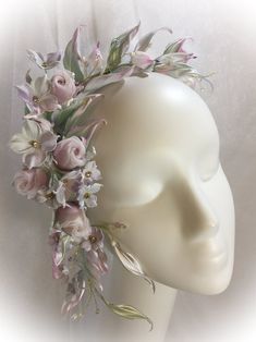 Flower Headdress Floral Headpiece, Dried Floral Headpiece, Floral Tiara Flower Headbands, Flower Tiara Floral Headpiece, Floral Headshots, Orchid Headpiece, Headpiece Flowers, Wedding Sculpture, Flower Head Piece