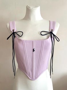 Pink corset top Upcycling Reworked corset ♻️ The corset is made from a polo t shirt ▪️The straps tie at the front with dark blue laces ▪️ the corset has a cotton lining ▪️ stainless steel eyelets ▪️plastic bones  ✅SIZE  size S-M fits bust circumference 85 - 93 cm  (33,4 -36,6 inch) T Shirt Corset, Korsett Top, How To Make A Corset, Reworked Corset, Shirt Corset, Diy Corset, Pink Corset Top, Reworked Clothes, Upcycle Shirt