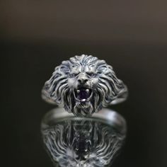 925 Silver Lion Ring, Holding Amethyst İn Its Mouth, 925 Oxidized Silver Ring, Ring for Boyfriend, Ring for Men, Amethyst Ring Men Gift - Etsy Turkey Silver Amethyst Signet Ring Gift, Engraved Silver Amethyst Ring In Sterling Silver, Purple Sterling Silver Signet Ring For Anniversary, Silver Amethyst Signet Ring, Boyfriend Ring, For Boyfriend, Ring For Boyfriend, Lion Ring, Ring Men