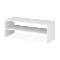 an empty white shelf on a white background