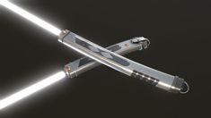 a sci - fidget lights up the night sky with its light saber in it's hand