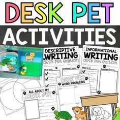 the desk pet activities and writing activity for students to practice their writing skills with pets