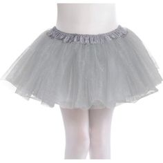 a white mannequin wearing a gray tutu skirt