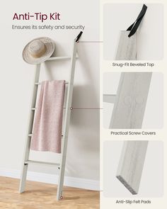 an image of a towel rack with instructions on how to install it and what to use it