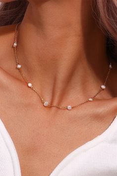 Catch the beachy mermaid wave with this gorgeous Pearl Chain Gold Necklace! Featuring freshwater pearls on a delicate gold chain, this piece is perfect for illuminating your look with subtle sophistication and undeniable style.

>> Pearl Chain Gold Necklace: https://pinealvisionjewelry.com/products/pearl-chain-gold-necklace Party Pearl Necklace With Delicate Chain, Summer Dainty Pearl Chain Jewelry, Trendy Pearl Jewelry With Delicate Chain, Trendy Pearl Drop Necklace, Summer Gold Pearl Necklace With Pendant, White Pearl Necklace With Delicate Chain For Party, Dainty Pearl Chain Necklace For Party, Summer Gold Chain Necklace, Trendy Pearl White Necklace With Pearl Charm