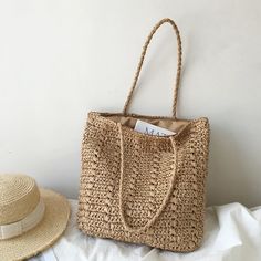 Straw Woven Tote Bag – Elena Handbags Everyday Shoulder Bag, Crocheted Bags, Straw Tote Bag, Summer Tote, Woven Tote Bag, Boho Bags, Summer Bag, Straw Bags, Straw Tote