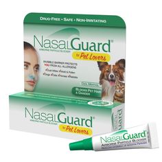 two boxes of nasalaguard for dogs and cats with one tube in the foreground