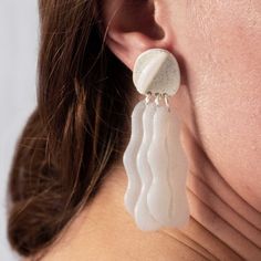 3D-printed earrings. They are the perfect blend between art, design, and new technologies. These 3D-printed earrings have a unique shape and bold colors. They are a great addition to your everyday or special occasion looks. They are also a great gift for a loved one. Made with 100% biodegradable PLA material. Resistant and ultra-lightweight. Surgical steel earring base. Silver hypoallergenic hook. Designed and made in San Sebastian (Spain). SIZE 2.75” 3d Print Earring, 3d Printed Earrings, Printed Earrings, San Sebastian Spain, Surgical Steel Earrings, Creativity And Innovation, San Sebastian, Exquisite Design, 3d Printed