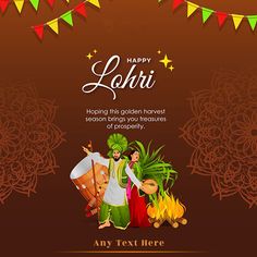 Happy Lohri 2023 greetings cards with names and pics Lohri Pictures, Lohri Greetings, Picture Edit, Happy Pongal, Golden Harvest