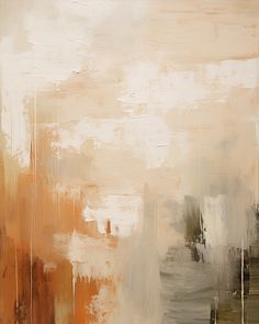 an abstract painting with brown and white colors