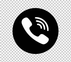 a black and white phone icon in a circle with the call button on it's side