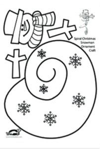 a coloring page for children with snowflakes on the ground and an image of a snail