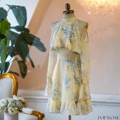 Sweet Fairy Florals Chiffon Off-Shoulder Long Sleeve Ruffle Hem Dress Off-shoulder Chiffon Dress With Ruffles For Party, Elegant Off-shoulder Chiffon Dress With Ruffles, Off-shoulder Chiffon Mini Dress With Ruffles, Elegant Spring Off-shoulder Chiffon Dress, Elegant Off-shoulder Chiffon Dress For Spring, Spring Off-shoulder Ruffled Chiffon Dress, Spring Off-shoulder Chiffon Dress With Ruffles, Off-shoulder Chiffon Dress For Spring, Spring Cold Shoulder Ruffled Dresses