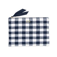 Signature Pouch, Midnight Gingham – Sugar Paper Calendar Notebook, Laptop Pouch, Sugar Paper, A Monogram, Gingham Fabric, Lifestyle Art, Accessory Pouch, Pencil Pouch, Gifted Kids