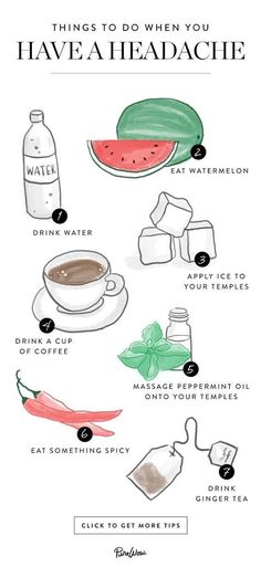 Home Remedy For Headache, Bad Headache, Watermelon Drink, Diy Remedies, Natural Home, Migraine