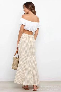 Details: Gingham print Waist self tie Maxi skirt SIZE(IN) Waist Length S 24.4 41.3 M 26.0 41.7 L 27.6 42.1 XL 29.1 42.5 Mini Dress Formal, Printed Maxi Skirts, Maxi Skirts, Gingham Print, Printed Maxi, Waist Length, One Piece Swimsuit, Gingham, Sweater Top