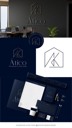 the logo and business cards are designed to look like an artico office building