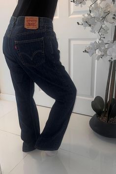 🛍️ brand Vintage Levi's  ❤️ style straight leg jeans  🏳️🌈 colour dark blue  ✂️ condition vintage condition with normal signs of wear and tear   unisex  🏷️ size  waist 36 ''  length 30 '' 🧷 material multi  💌 message me any questions Own a piece of history Vintage Dark Wash Jeans, Vintage Straight Leg Denim Blue Jeans, Vintage Denim Blue Straight Leg Jeans, Vintage Straight Dark Wash Jeans, Levi's Retro Dark Wash Jeans, Straight Leg Levis, Levi's 505, Jeans Dark Blue, Levis 505