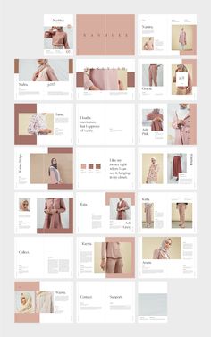 an image of a website page with many different images and colors on it, including pinks