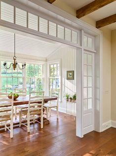 the dining room is clean and ready for us to eat dinner on this sunny day