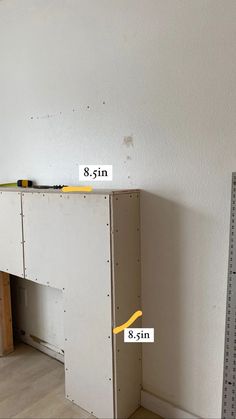 an unfinished desk is shown with measurements for the height