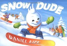 the snow dude is riding his snowboard in the snow with other people behind him