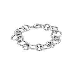 Finish off any ensemble in style with this sterling silver round link bracelet. Click on this JEWELRY & WATCHES GUIDE to learn about fit, styles, materials and more! Finish off any ensemble in style with this sterling silver round link bracelet. Click on this JEWELRY & WATCHES GUIDE to learn about fit, styles, materials and more! FEATURES Chain type: link Length: 7.5 in. Clasp: lobster-claw Metal: sterling silver Finish: polished Packaging: boxed Size: 7.5". Gender: female. Age Group: adult. Classic Silver Chain Link Charm Bracelet, White Gold Link Charm Bracelet With Jubilee Design, Classic Metal Charm Bracelet With Solid Links, Everyday White Gold Sterling Silver Bracelet With Solid Link, White Gold Jubilee Link Charm Bracelet, Classic Silver Charm Bracelet With Oval Links, Classic Silver Chain Charm Bracelet, Classic Silver Oval Link Charm Bracelet, Sterling Silver Bracelet With Solid Oval Links