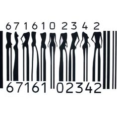 a bar code with different sizes and numbers on it, including the letters in black