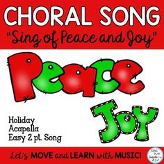 an advertisement for the carol song sing of peace and joy, featuring words that spell it's christmas