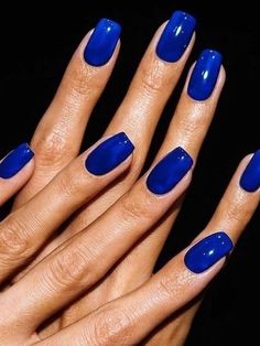 15 Stunning Nail Color Ideas for Dark Skin Tones - thepinkgoose.com Royal Blue Sns Nails, Colbolt Blue Nails, Dodger Blue Nails, Royal Blue Manicure, King Blue Nails, Black And Royal Blue Nails, Royal Blue Toe Nails, Royal Blue Gel Nails, Blue Color Nails