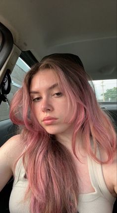 Pink Box Dye On Brown Hair, Pink Hair In Blonde, Pink Color Underneath Hair, Light Pink And Blonde Highlights In Brown Hair, Pink Hair With Light Pink Highlights, Hair Color That Makes You Look Whiter, Pink Hair On Light Brown Hair, Light Brown And Colored Hair, Pink Hue Hair