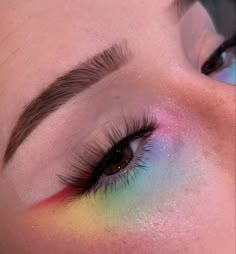 Pansexual Makeup, Bambi Face, Rainbow Blush, Acne Tool, Rainbow Eye Makeup, Make Carnaval, Rainbow Eyeshadow, Cutest Clothes, Under Eye Makeup