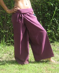 Wrap Yoga Pants Thai Fisherman Pants Wide Leg Pants Unisex Thai Pants Men Meditation Pants Maternity At Home Massage, Pantalon Thai, Thai Pants, Thai Fisherman Pants, Flamenco Skirt, Fisherman Pants, Cotton Maxi Skirts, Hippie Skirts, Wrap Pants