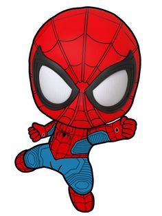 a cartoon spider man with big eyes