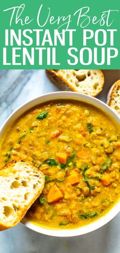 the very best instant pot lentil soup is made with fresh vegetables and nourishment