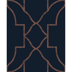 a blue and brown wallpaper with an intricate design on the bottom half of it