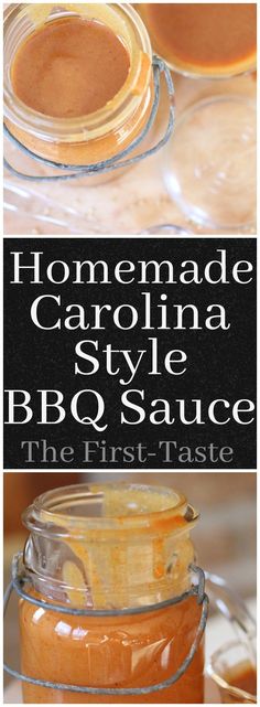 homemade carolina style bbq sauce in a glass jar