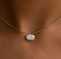 2.01 ct. Oval Diamond Necklace – Harold Stevens Oval Basket, Dainty Diamond Necklace, Moissanite Pendant, 14k Yellow Gold Necklace, Oval Necklace, Minimal Necklace, Gold Link Chain, Moissanite Necklace, Diamond Solitaire Necklace