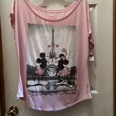 Nwt Disney Parks Womens Xxl Top Small Stain Shown In Pictures Has Never Been Treated Super Cute Minnie And Mickey Casual Pink Minnie Mouse Top, Casual Tops For Disney Trips, Pink Disney Top For Disney Trips, Pink Cotton Tops For Disney Trips, Casual Minnie Mouse T-shirt For Spring, Minnie Mouse Tops For Disney Fan Events, Casual Tops For Disney Fan Events With Minnie Mouse, Casual Tops For Disney Trips In Summer, Casual Tops For Summer Disney Trips