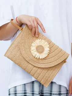 BagForLove - Floral Flap Straw Bag - Ideal for Summer Beach Getaways Product Description Color Khaki Pattern Type Plain Material Paper Closure Type Flap Style Vacation Type Straw Bag Strap Type Adjustable Bag Size Medium Size Chart INCH CM Bag Length Bag Width Strap Length Bag Height 11 inch 0.4 inch 47.2 inch 7.9 inch Bag Length Bag Width Strap Length Bag Height 28 cm 1 cm 120 cm 20 cm Details Pictures Similar Products h2 { text-align: center; } /* æ¢è¡ */ li{ white-space: normal; word-break: Daisy Yellow, Straw Weaving, Handmade Envelopes, Travel Capsule Wardrobe, Straw Clutch, Wicker Bags, Adjustable Bag, Handbags Casual, Color Coffee